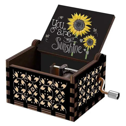 Rotary Handle Wooden Music Box – "You Are My Sunshine"