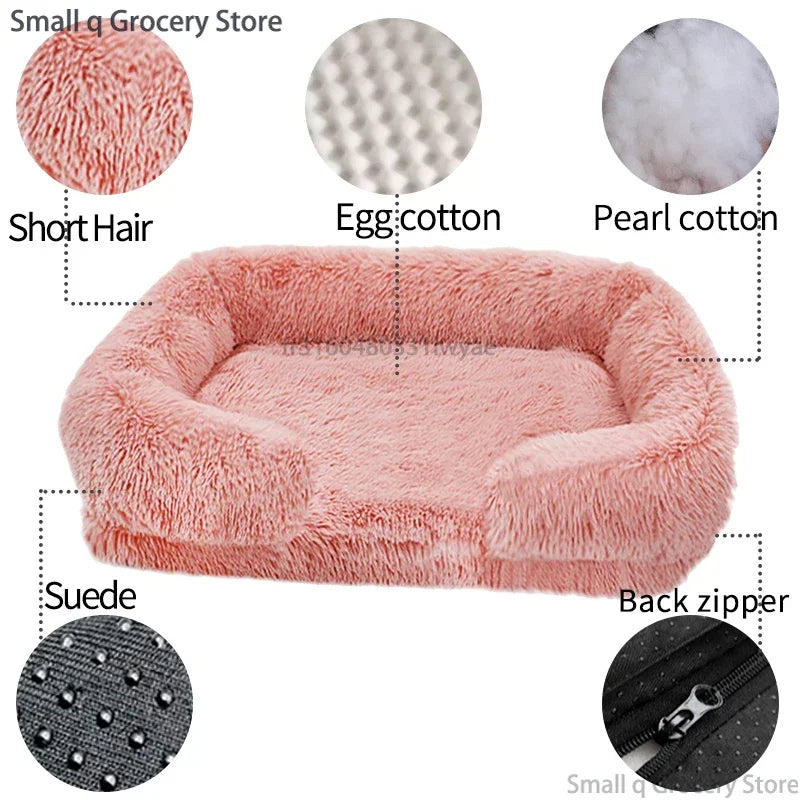 DogPlush Pet Bed – Large, Thickened, Winter-Ready, with Removable Pad