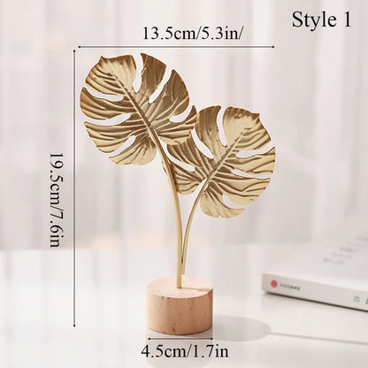 Miniature Figurines Wooden Ornaments Home Decoration Ginkgo Leaf Decoration Office Desktop Crafts