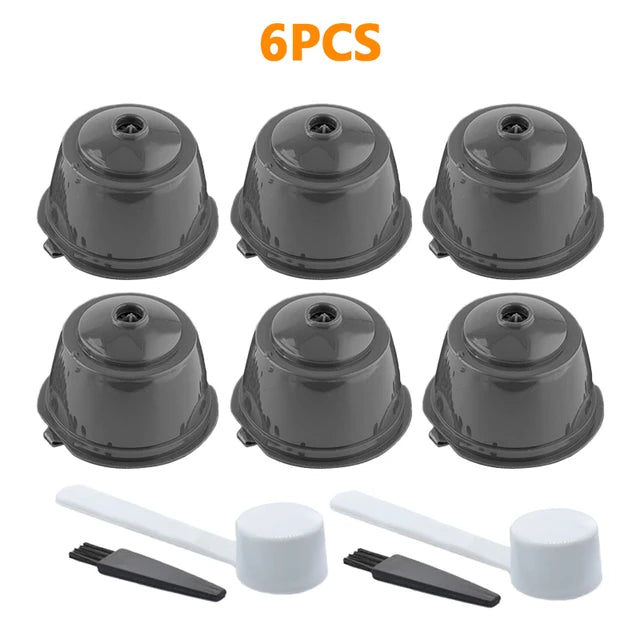 Ensemble de filtres à café réutilisables, capsules de café rechargeables pour cafetière Dolce Gusto