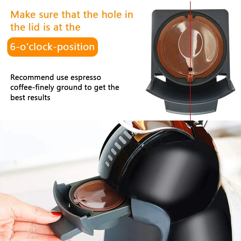 Ensemble de filtres à café réutilisables, capsules de café rechargeables pour cafetière Dolce Gusto