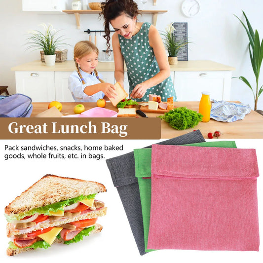 Sac de rangement multifonctionnel réutilisable pour sandwichs et collations