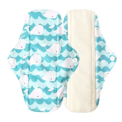 Sanitary Pads Organic Bamboo Charcoal Washable Menstrual Panty Liner Leakproof Cloth Towel Reusable Period Feminine Hygiene Pads