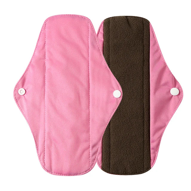 Sanitary Pads Organic Bamboo Charcoal Washable Menstrual Panty Liner Leakproof Cloth Towel Reusable Period Feminine Hygiene Pads