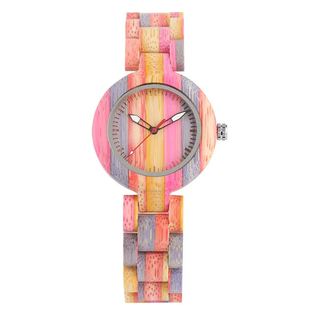 Small Dial Full Bamboo Wood Women's Watch