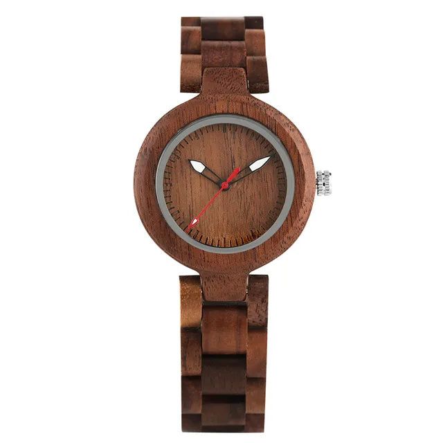 Small Dial Full Bamboo Wood Women's Watch