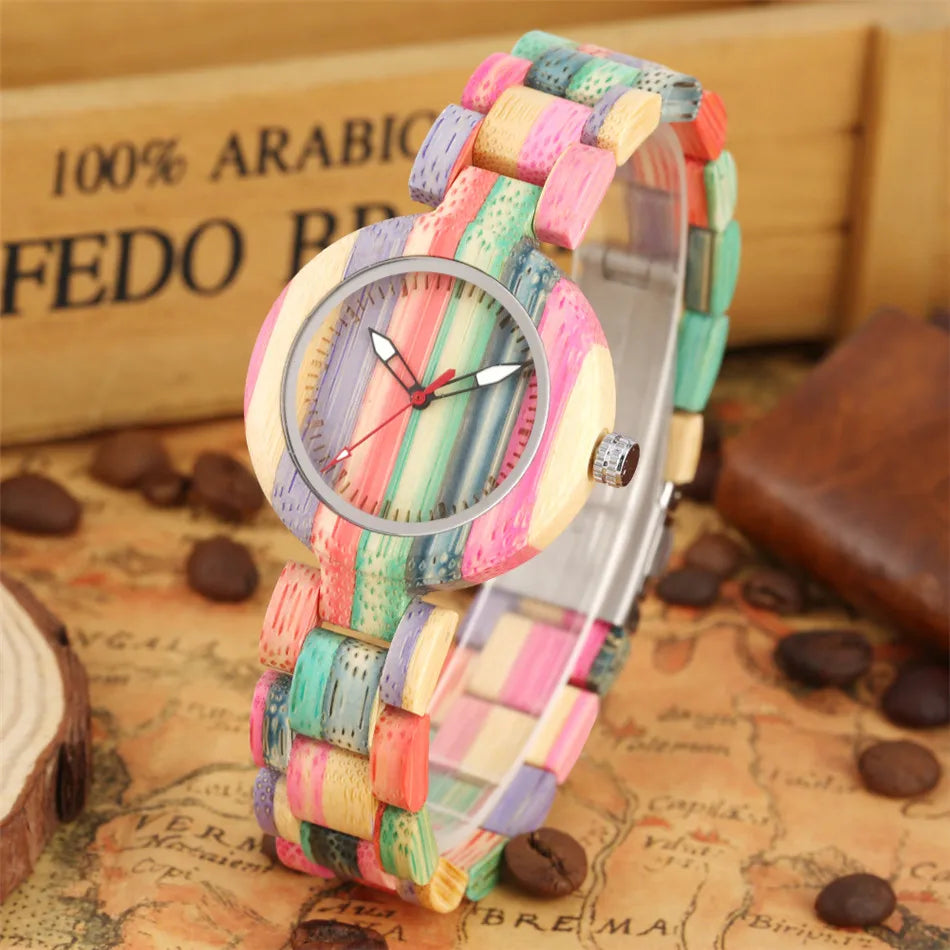 Small Dial Full Bamboo Wood Women's Watch