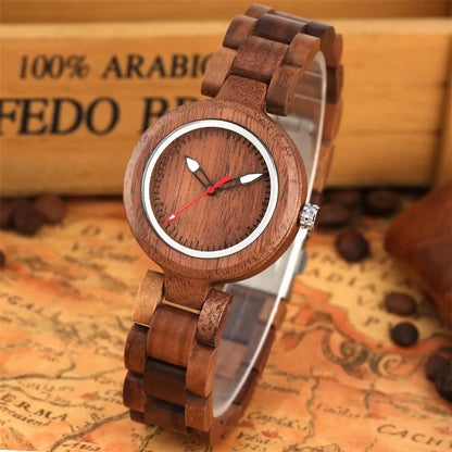 Small Dial Full Bamboo Wood Women's Watch