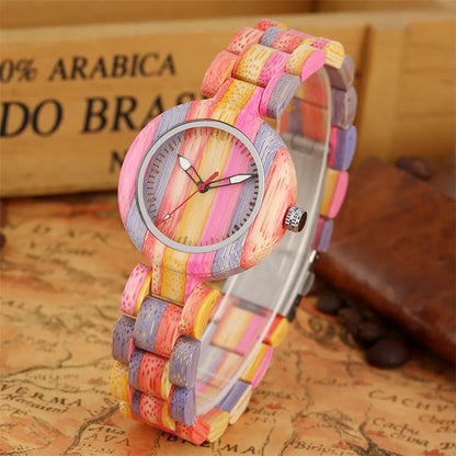 Small Dial Full Bamboo Wood Women's Watch