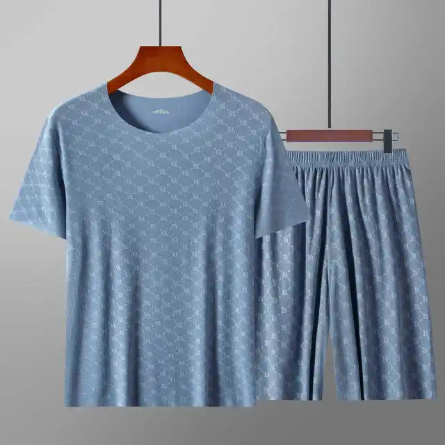 Cool Comfort – Men’s Casual Pajama Set for Summer Nights