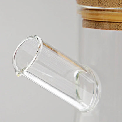 Transparent Glass Oil Bottle with Lid Handle Scale Heat-Resistant 500/800ml Soy Vinegar Sauce Environmental Protection Container