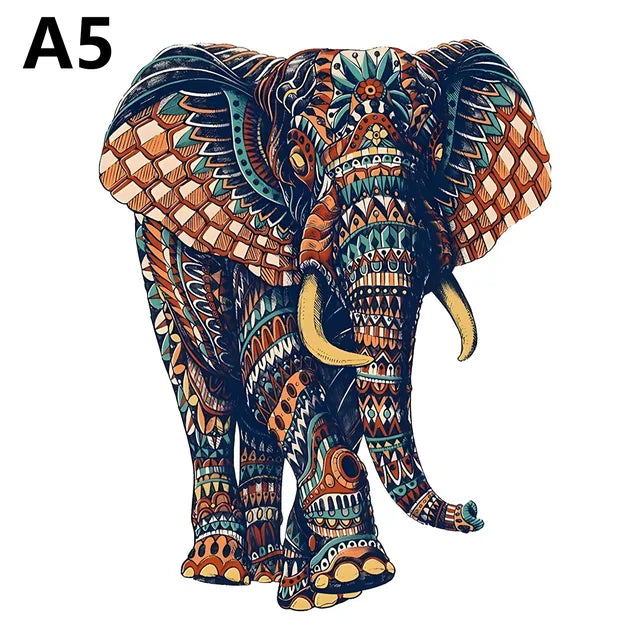 Unique Elephant Wooden Puzzle, Adult Stress Relief Toys, Irregular Animal Shapes