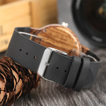 Unique Irregular Pattern Display Wood Watches Quartz Timepiece