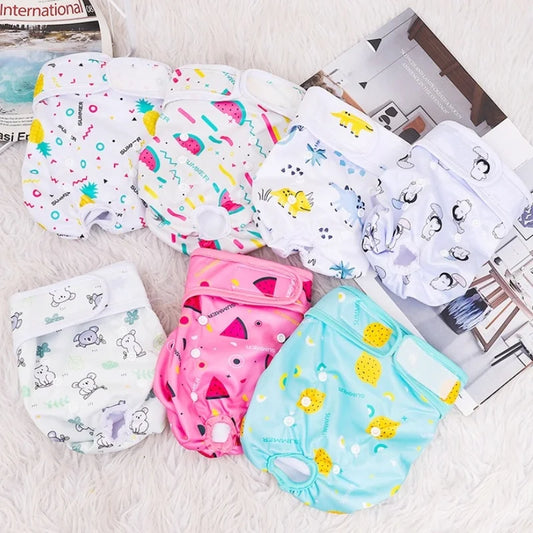 Washable Female Dog Diapers Reusable Dog Panties Menstruation Pet Physiological Safety Pants Adjustable Cat Diapers