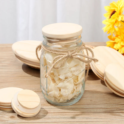 Tapas de boca ancha de madera para tarros de cristal