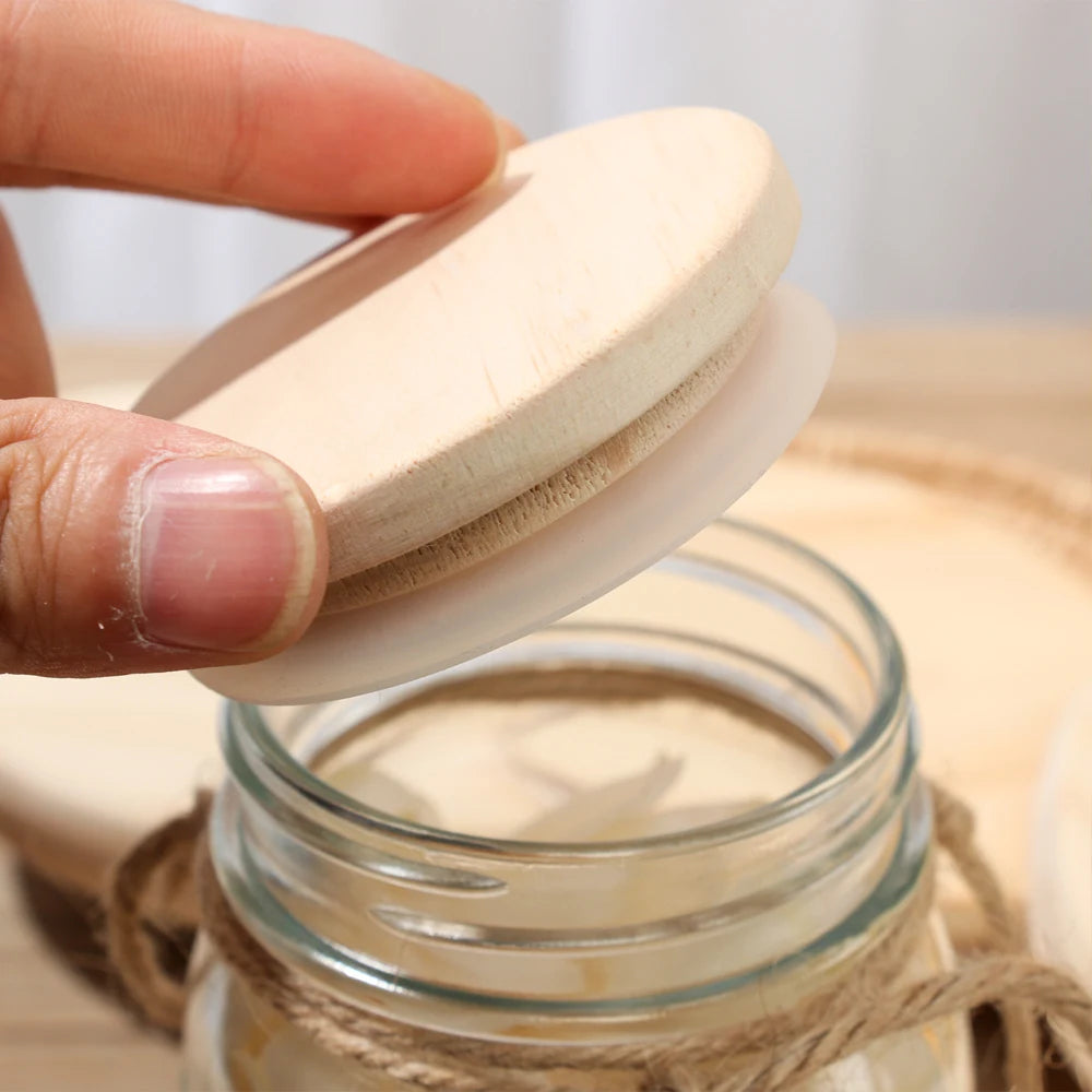 Wood Wide Mouth Mason Jar Lids