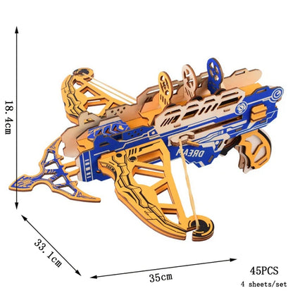 3D Wooden Puzzle Gun Models (Pistol, Rifle, AK47)