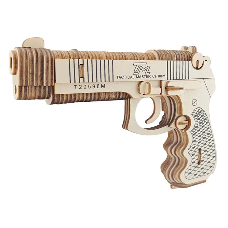 3D Wooden Puzzle Gun Models (Pistol, Rifle, AK47)