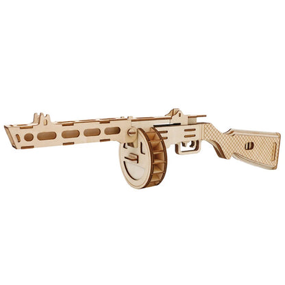 3D Wooden Puzzle Gun Models (Pistol, Rifle, AK47)