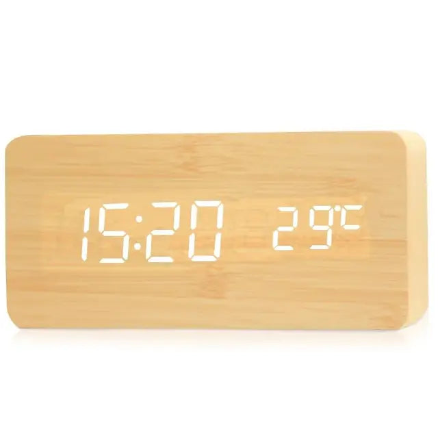 Wooden LED Alarm Clock