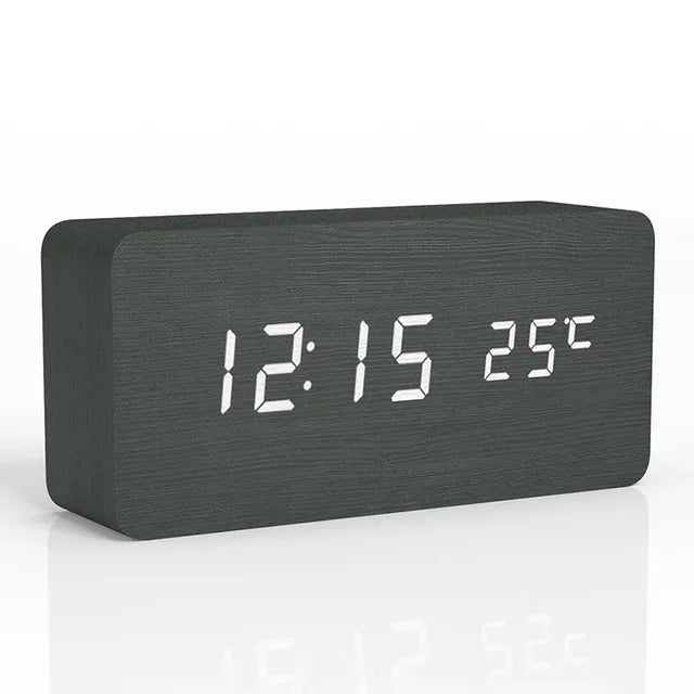 Wooden LED Alarm Clock