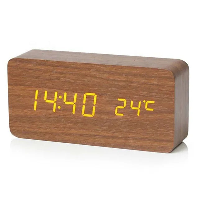 Wooden LED Alarm Clock