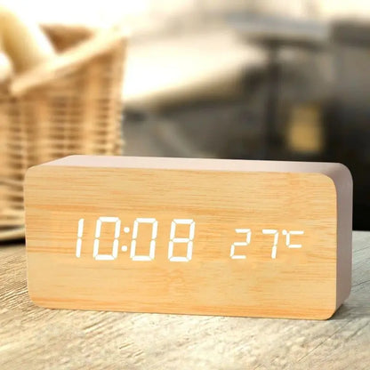 Wooden LED Alarm Clock