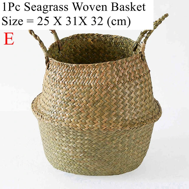 Seaweed Wicker Basket-Rattan