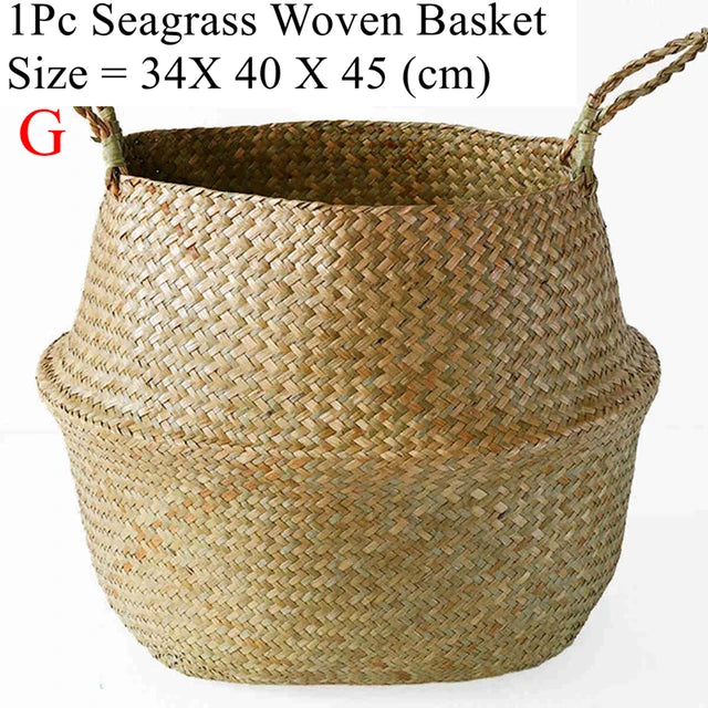 Seaweed Wicker Basket-Rattan