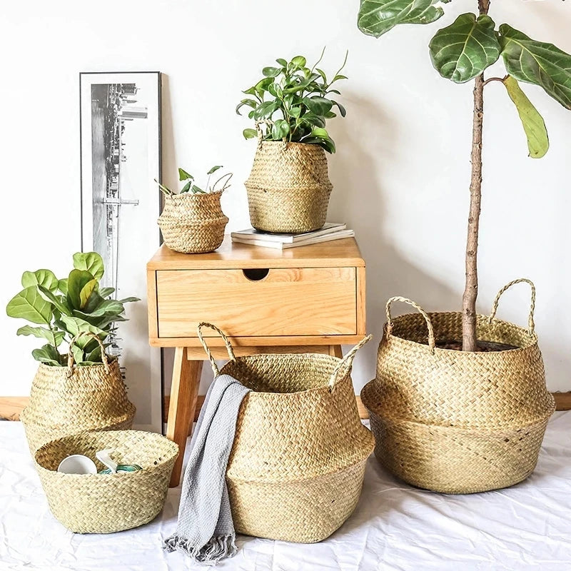 Seaweed Wicker Basket-Rattan