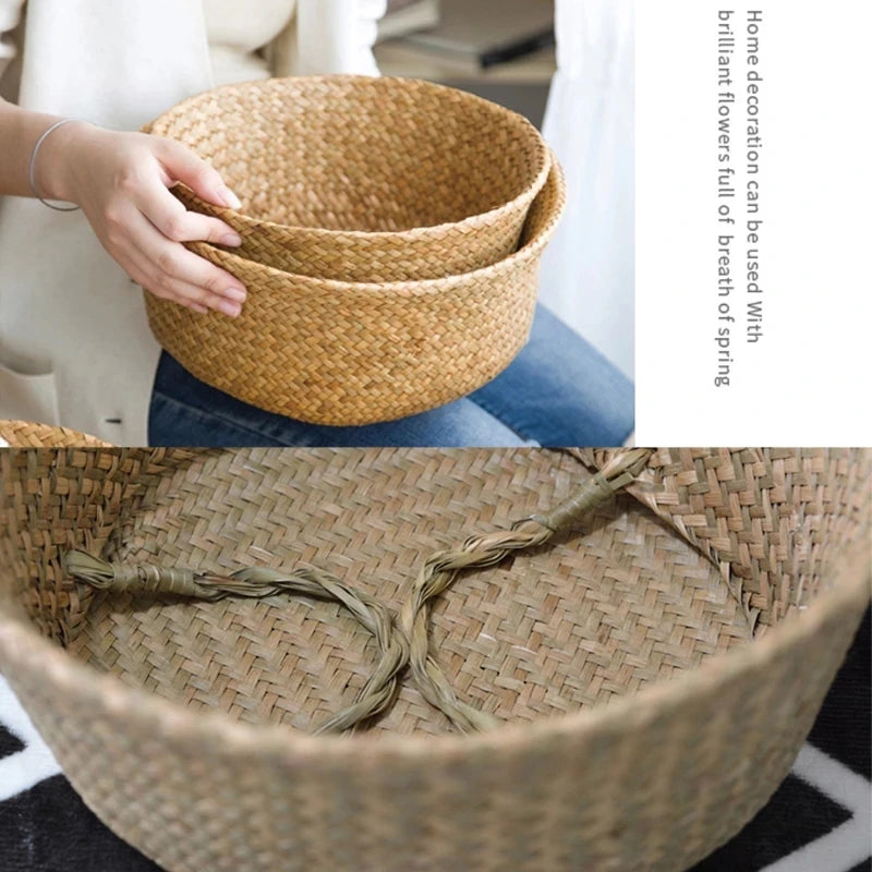 Seaweed Wicker Basket-Rattan