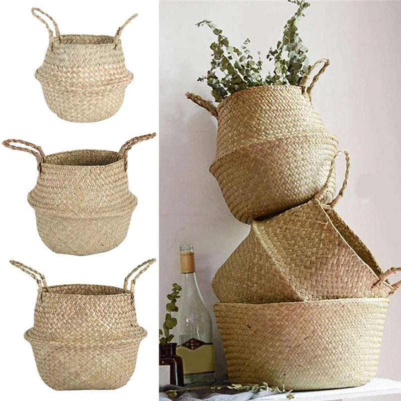 Seaweed Wicker Basket-Rattan