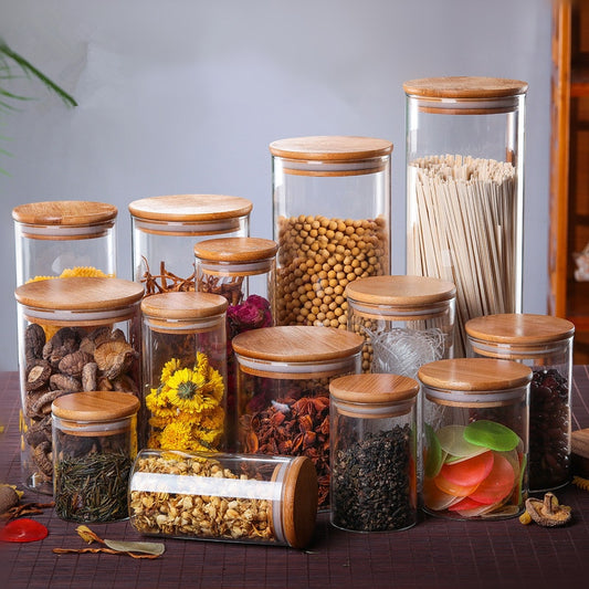 Glass Jar with Bamboo Lid